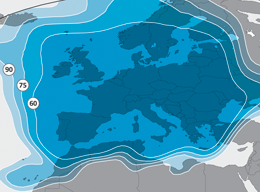 Carte couverture satellite Astra TNTSat Carte couverture satellite Astra TNTSat